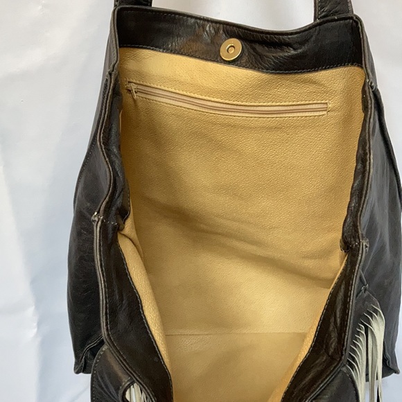 Blackish eco friendly tote with tassels - Picture 2 of 2